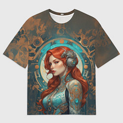 Футболка оверсайз мужская Рыжая воительница в броне, цвет: 3D-принт