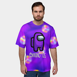 Футболка оверсайз мужская Among us geometry game, цвет: 3D-принт — фото 2