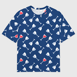 Мужская футболка оверсайз Бокальчик винишка