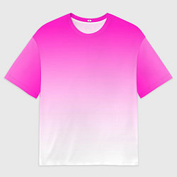 Мужская футболка оверсайз Розово-белый градиент