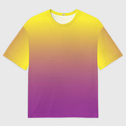 Мужская футболка оверсайз Желто-фиолетовый градиент