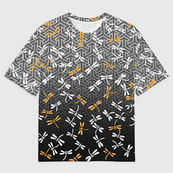 Мужская футболка оверсайз Стрекозы поверх графики