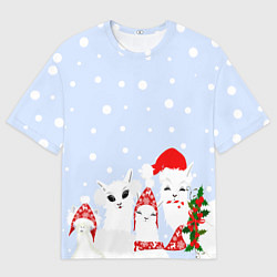 Футболка оверсайз мужская Семья ламы на каникулах, цвет: 3D-принт