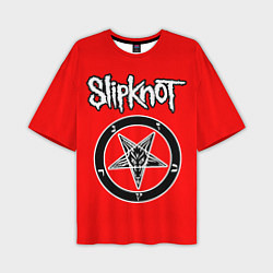 Футболка оверсайз мужская Slipknot пентаграмма, цвет: 3D-принт