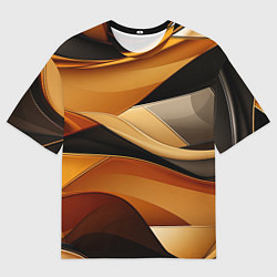 Мужская футболка оверсайз Желтая и черная абстракция