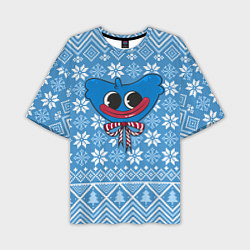 Футболка оверсайз мужская Huggy Wuggy christmas sweater, цвет: 3D-принт