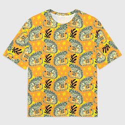 Мужская футболка оверсайз Азиатские тигры