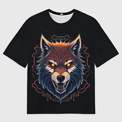 Футболка оверсайз мужская Серый хищник, цвет: 3D-принт