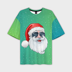Футболка оверсайз мужская Дед Мороз в очках, цвет: 3D-принт
