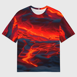 Мужская футболка оверсайз Текущая магма