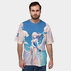 Футболка оверсайз мужская Девушка на фоне неба, цвет: 3D-принт — фото 2
