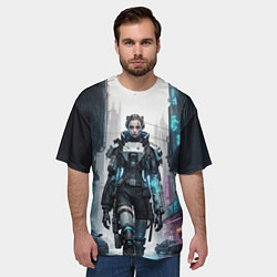 Футболка оверсайз мужская Девушка-исполин, цвет: 3D-принт — фото 2