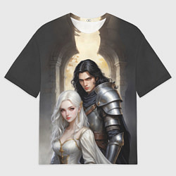Футболка оверсайз мужская Принцесса и её рыцарь, цвет: 3D-принт