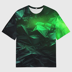 Футболка оверсайз мужская Глубина зеленого абстракции, цвет: 3D-принт