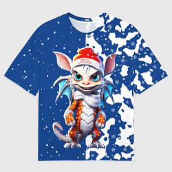 Футболка оверсайз мужская Новогодний дракошка, цвет: 3D-принт