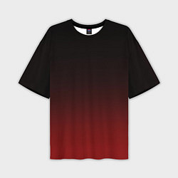 Мужская футболка оверсайз Градиент от тёмного до тёмно красного