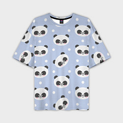 Мужская футболка оверсайз Милая мультяшная панда