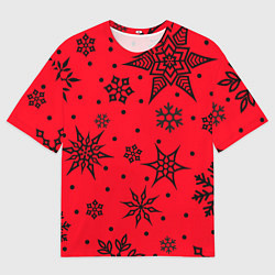 Мужская футболка оверсайз Праздничный снег