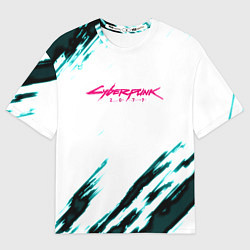 Футболка оверсайз мужская Cyberpunk2077 stripes, цвет: 3D-принт