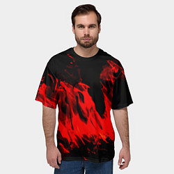 Футболка оверсайз мужская Красное пламя, цвет: 3D-принт — фото 2