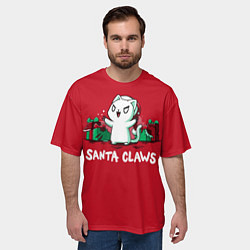 Футболка оверсайз мужская Santa claws, цвет: 3D-принт — фото 2