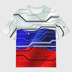 Футболка оверсайз мужская Символика: русский хакер, цвет: 3D-принт