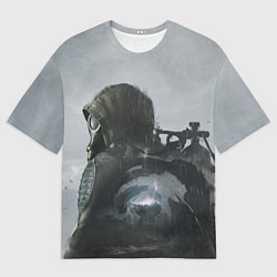 Футболка оверсайз мужская STALKER 2 одиночка постер, цвет: 3D-принт