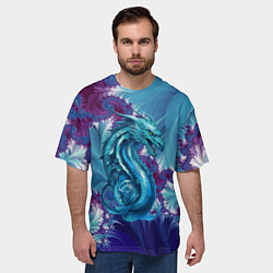 Футболка оверсайз мужская Dragon - irezumi - ai art, цвет: 3D-принт — фото 2