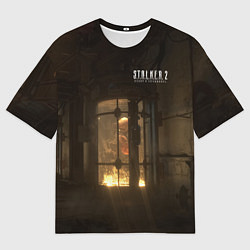 Мужская футболка оверсайз STALKER 2 монстр в колбе