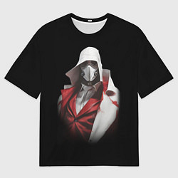 Футболка оверсайз мужская Загадочный человек в белом, цвет: 3D-принт