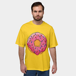 Футболка оверсайз мужская Пончик Гомера, цвет: 3D-принт — фото 2