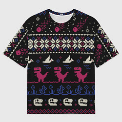 Футболка оверсайз мужская Доисторический свитер, цвет: 3D-принт