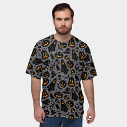 Футболка оверсайз мужская Праздничный узор хэллоуина, цвет: 3D-принт — фото 2