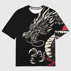 Футболка оверсайз мужская Japanese dragon - irezumi - art, цвет: 3D-принт