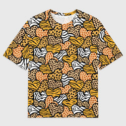 Футболка оверсайз мужская Африканские сердца, цвет: 3D-принт