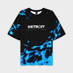 Футболка оверсайз мужская Detroit become human голубая кровь, цвет: 3D-принт