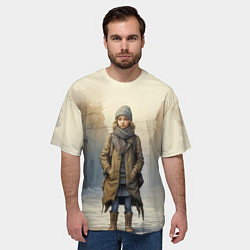 Футболка оверсайз мужская Юная путешественница, цвет: 3D-принт — фото 2