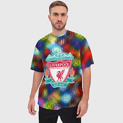 Футболка оверсайз мужская Liverpool все logo неон, цвет: 3D-принт — фото 2