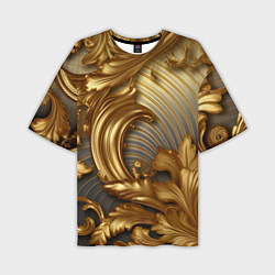 Мужская футболка оверсайз Золотая текстура и абстракции
