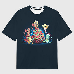 Футболка оверсайз мужская Миниатюрное рождество, цвет: 3D-принт