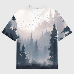 Мужская футболка оверсайз Anime forest