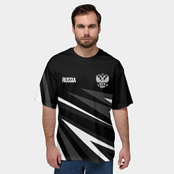 Футболка оверсайз мужская Russia - black and white geometry, цвет: 3D-принт — фото 2