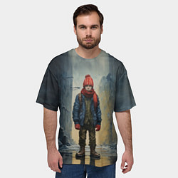 Футболка оверсайз мужская Юный хулиган в тяжелых ботинках, цвет: 3D-принт — фото 2