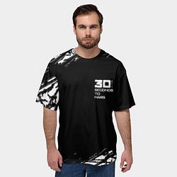 Футболка оверсайз мужская Thirty seconds to mars штрихи бенд, цвет: 3D-принт — фото 2