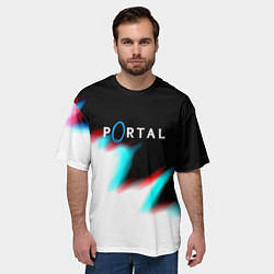 Футболка оверсайз мужская Portal game blink color, цвет: 3D-принт — фото 2