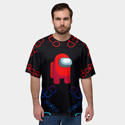 Футболка оверсайз мужская Амонг ас bored neon, цвет: 3D-принт — фото 2