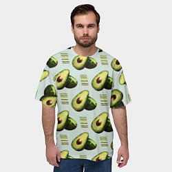 Футболка оверсайз мужская Авокадо и полосы, цвет: 3D-принт — фото 2