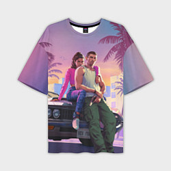 Мужская футболка оверсайз Jason & Lucia - GTA 6 official art