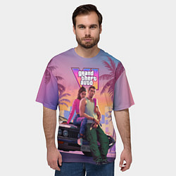 Футболка оверсайз мужская Главные герои gta 6, цвет: 3D-принт — фото 2