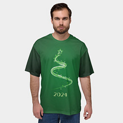 Футболка оверсайз мужская Стилизованная елка 2024, цвет: 3D-принт — фото 2